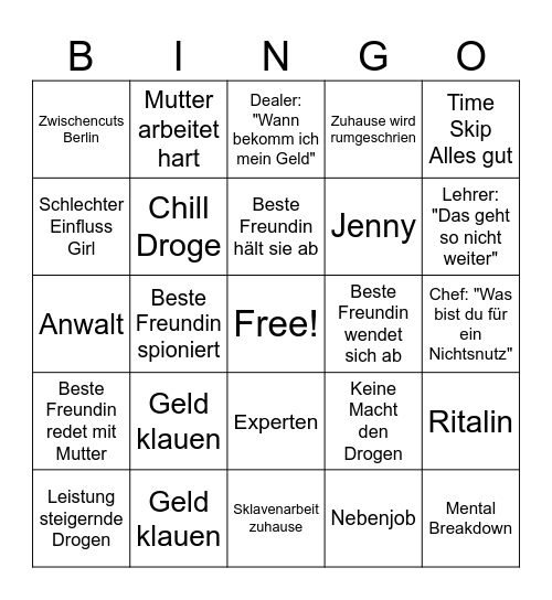 Hilf mir Bingo Card