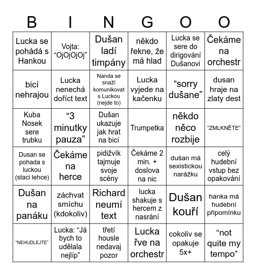 Louskáček Bingo Card