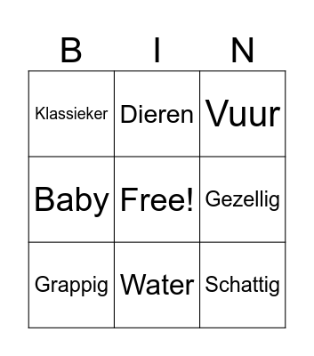 Eindejaars Bingo Card