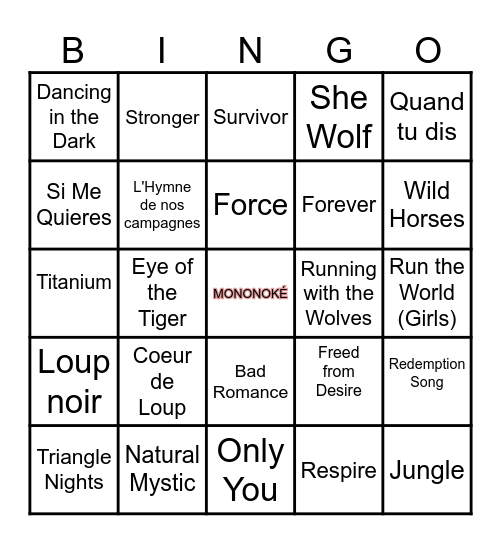 LE BINGO DE GINO Bingo Card