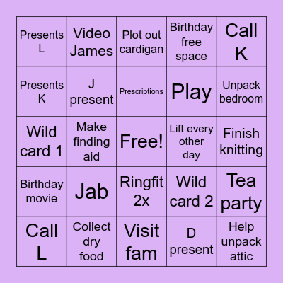 December Bingo Card