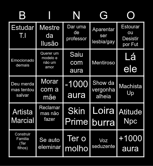 Amor / Estoure o balão Bingo Card