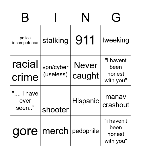 Nick Crowly/Nexpo bingo Card