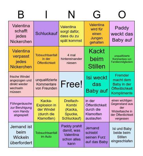 Baby Bingo Card