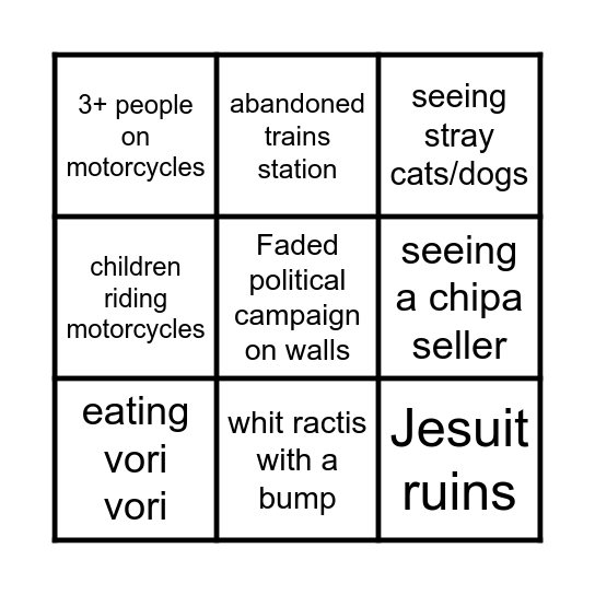Paraguay Bingo! Bingo Card