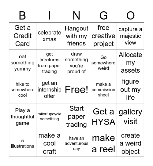 Winter Break Bingo! Bingo Card