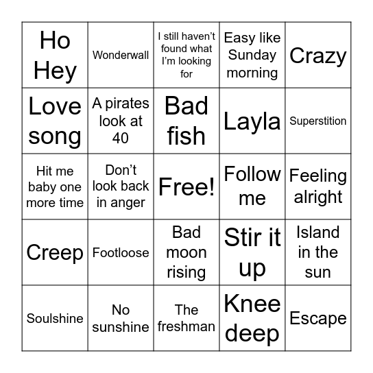 LMB 12/7 Bingo Card