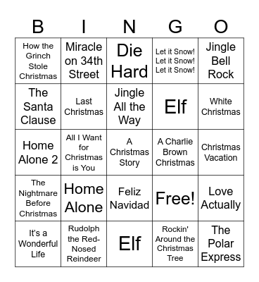 Christmas Bingo Card Bingo Card