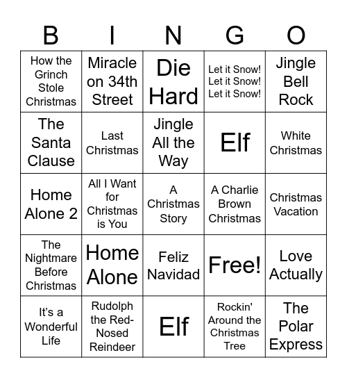 Christmas Bingo Card Bingo Card