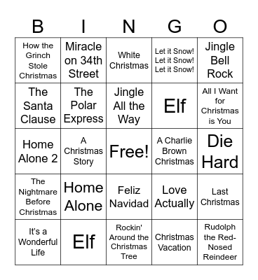 Christmas Bingo Card Bingo Card