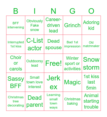 Christmas Movie Bingo Card