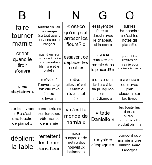 Mamie Arlette Bingo Card