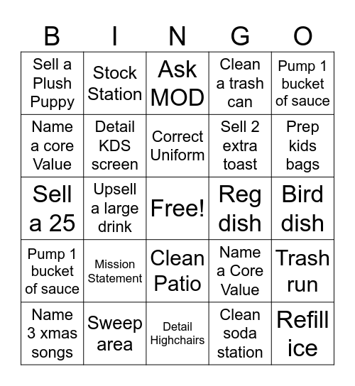 DT/FC Bingo Card