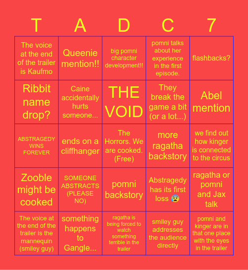 Post Trailer Bingo Card