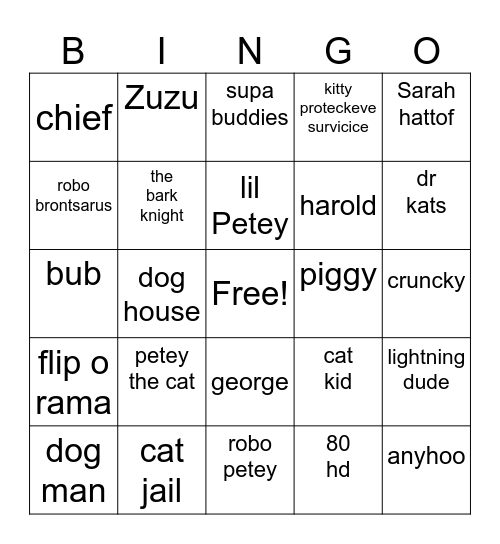 dog man lord of the fleasBingo Card