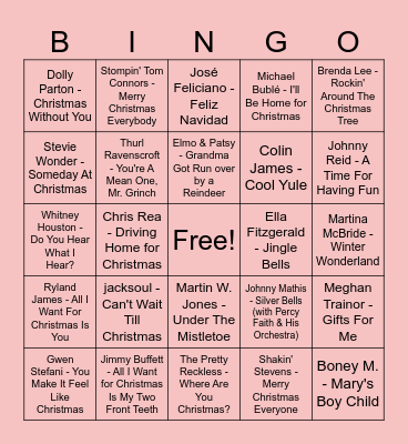 Christmas Bingo Card