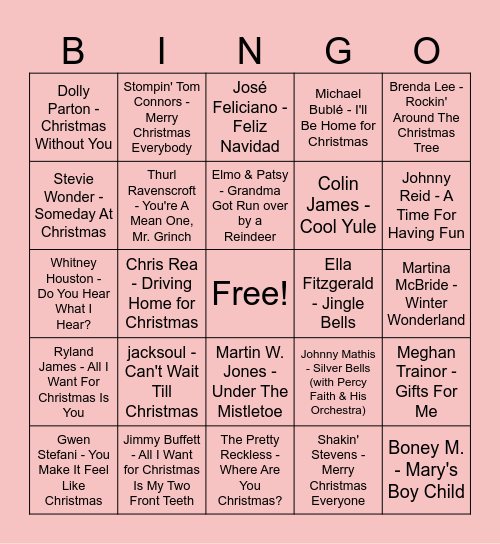 Christmas Bingo Card