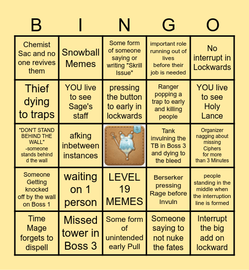 FORKED TOWER BINGO Card