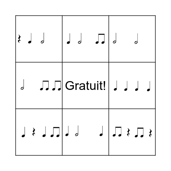 BINGO (ta titi ta-a sh) Bingo Card