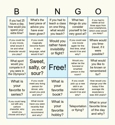 ✨⭐🌈Ice Breakers🌈⭐✨ Bingo Card