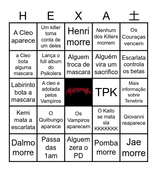 bolao hexatombe Bingo Card