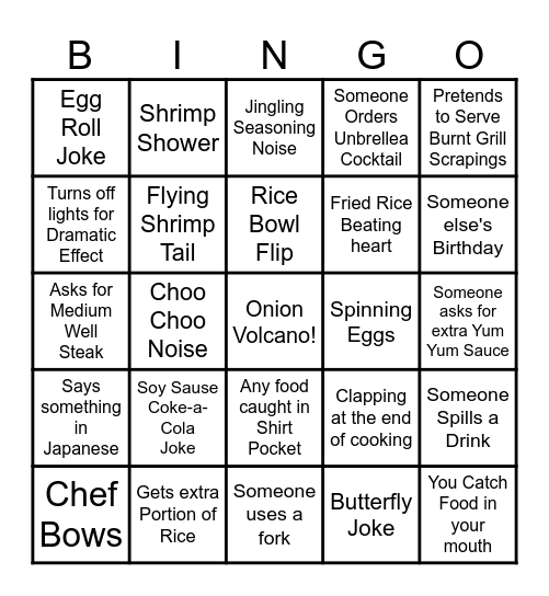 Habachi Bingo Card