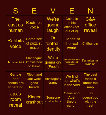 Tadc ep 7 predictions (after trailer) Bingo Card