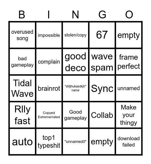 Gd Bingo Card