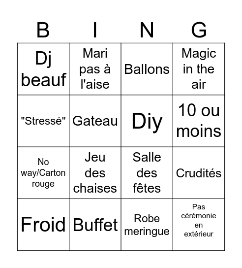 Jessica Bingo Card