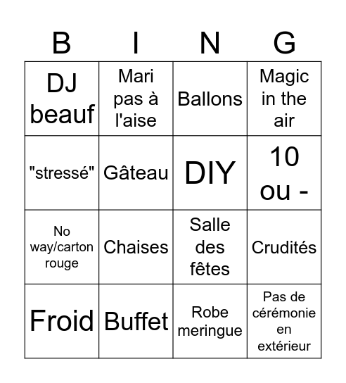 Jessica Bingo Card