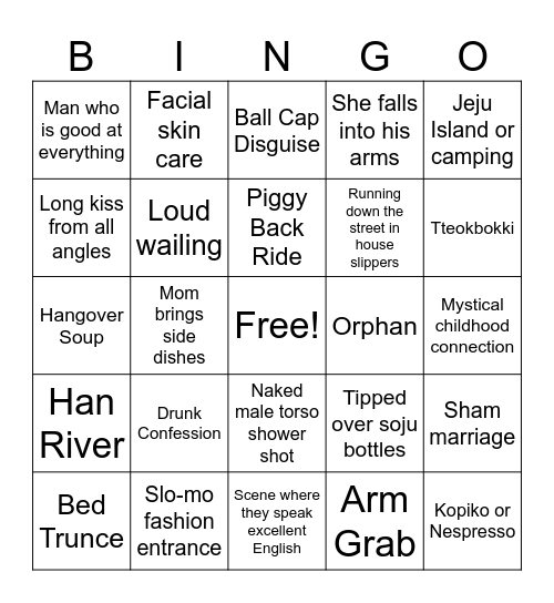 K-Drama Bingo Card