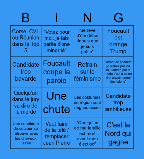 Bingo Miss France 2026 Bingo Card