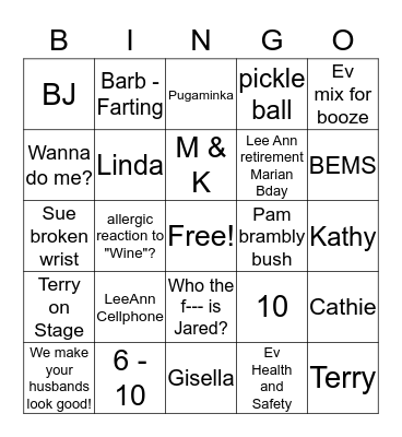 Veaver Xmas exchange Bingo Card