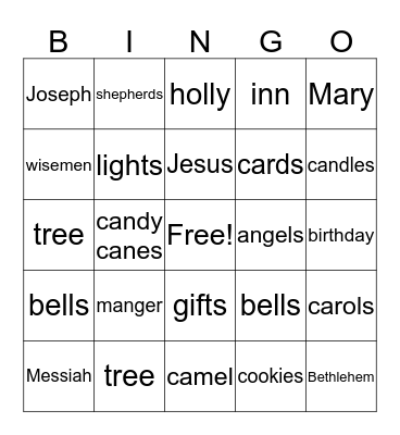 CHRISTMAS Bingo Card