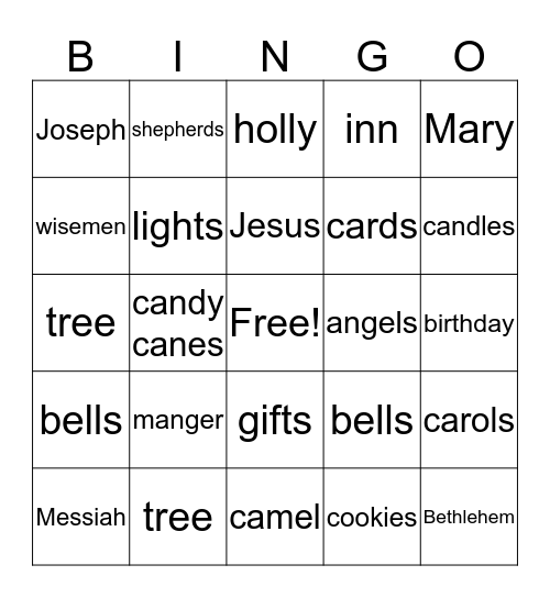 CHRISTMAS Bingo Card