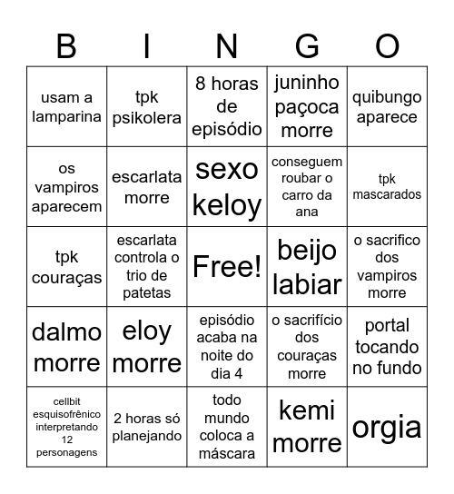 ep 7 de hexatombe Bingo Card
