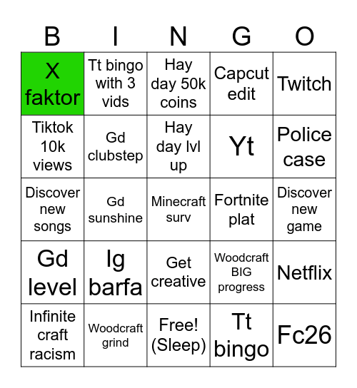Sigma bingo Card