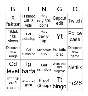 Sigma bingo Card