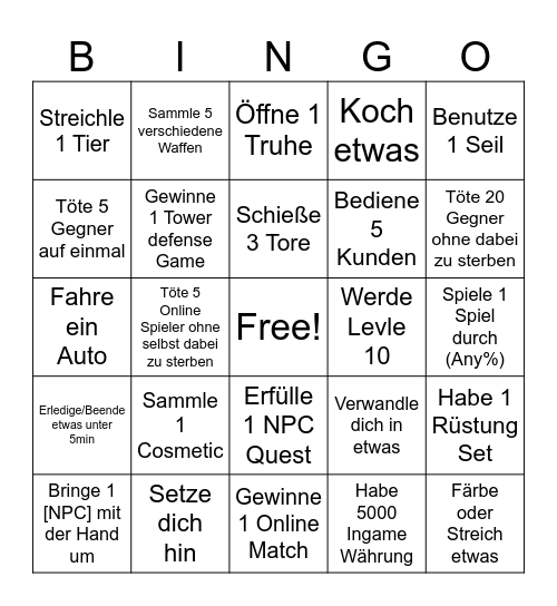 MineMC vs Starfox Bingo! Bingo Card