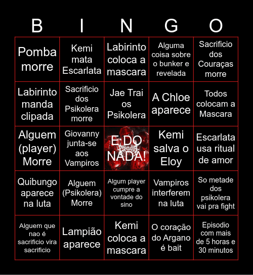Bingo EP7 Hexatombe Bingo Card