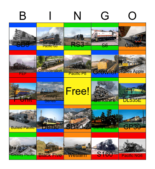 Railroads that I would like to visit that way I won't get fired one day Bingo Card