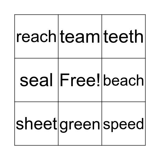 B I N G O Bingo Card