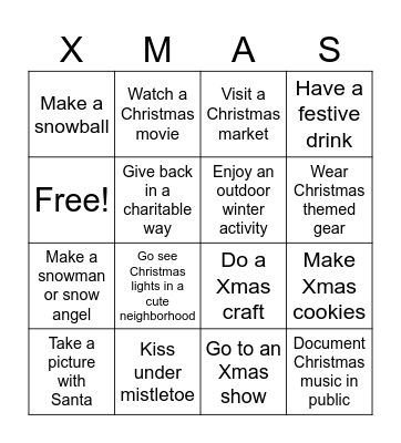 Christmas bingo Card