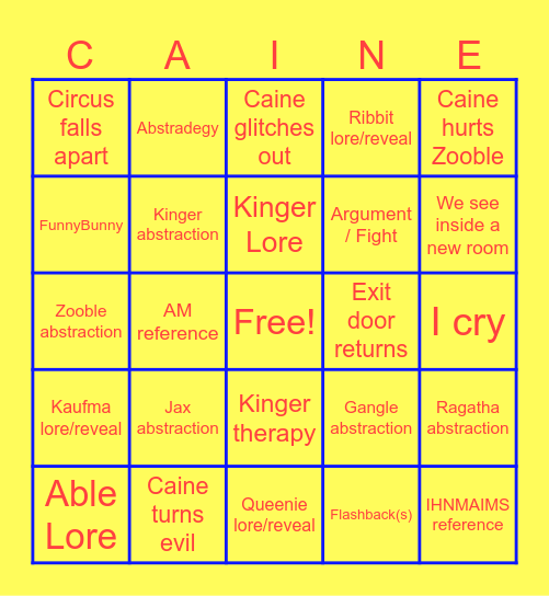 TADC Episode 7 Bingo Card