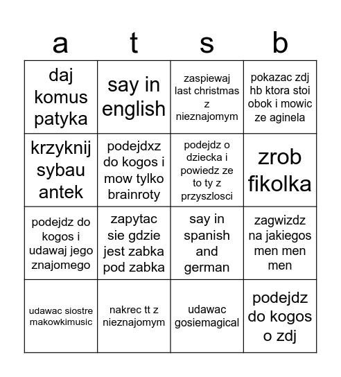 syabuantek Bingo Card