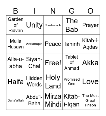 Baha'i Book 3 bingo Card