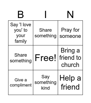 Show Some Love! Bingo Card