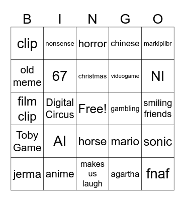 Bingo Was its name o Bingo Card