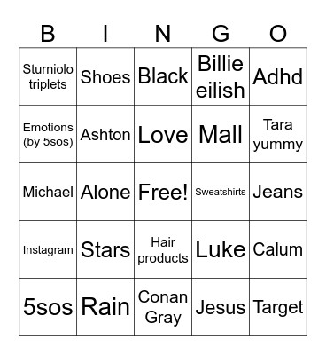 Bingo. (Daisy style) Bingo Card