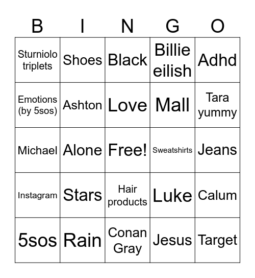 Bingo. (Daisy style) Bingo Card